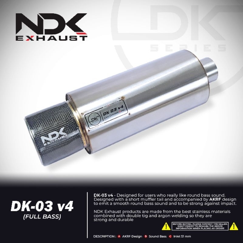 Jual NDK KNALPOT RACING CUSTOM CARBON KEVLAR MUFFLER DK03V4 NDK KNALPOT ...