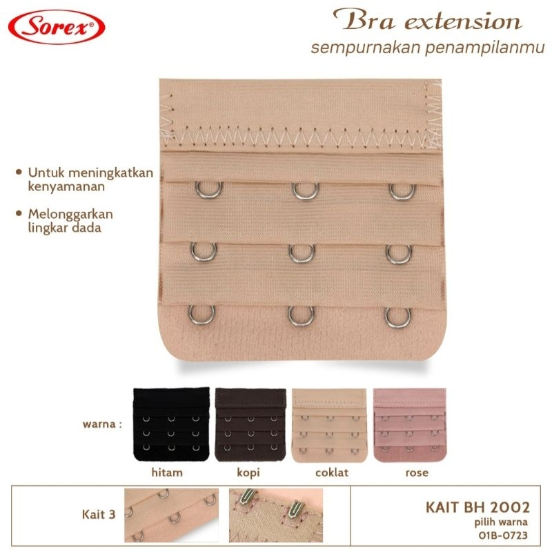 Jual Isi 3 Kait Bra Extention Sorex 2002 Penyambung Bra Sorex Kait 3 ...