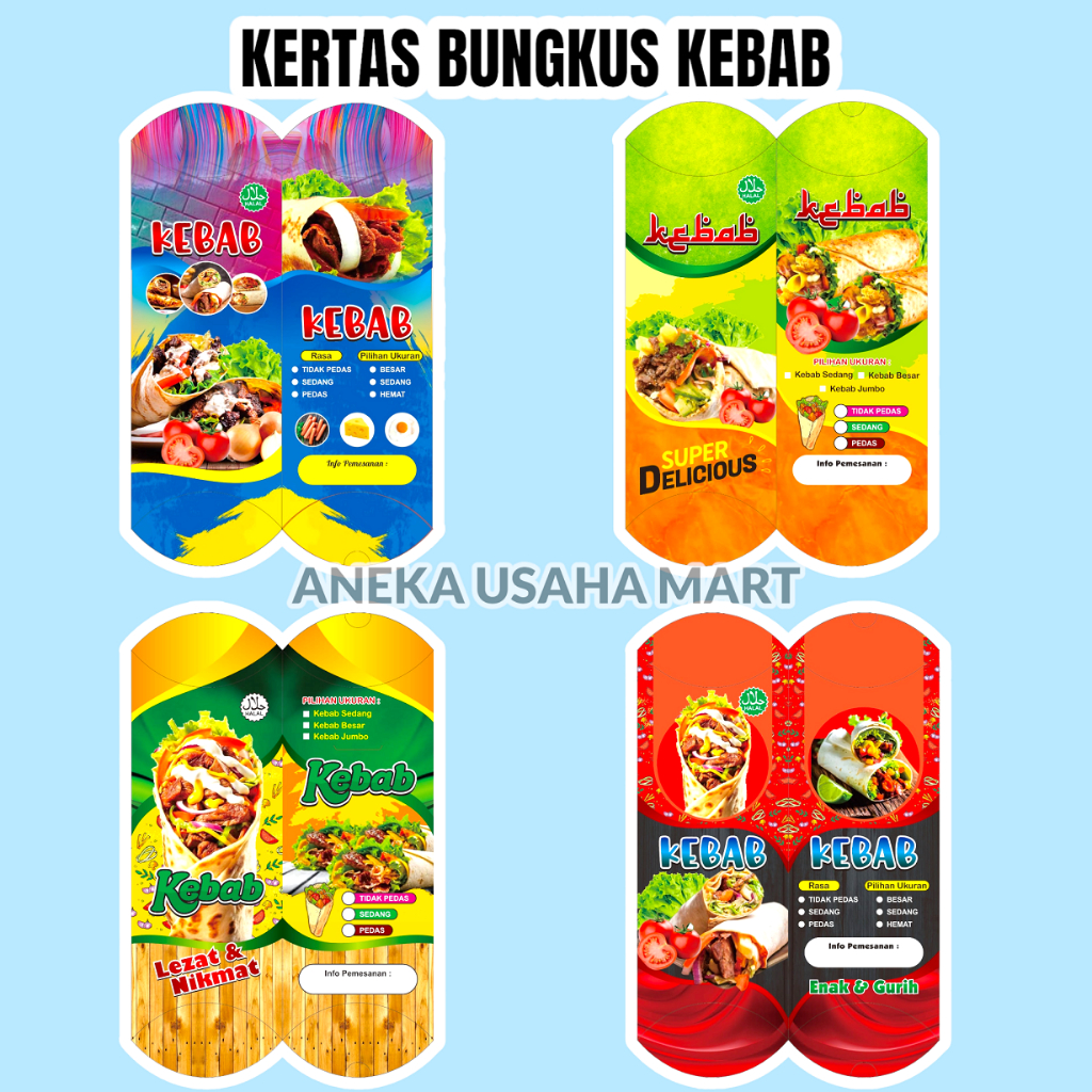 Jual Kertas Bungkus Kebab Isi Pcs Wadah Kebab Isi Lembar