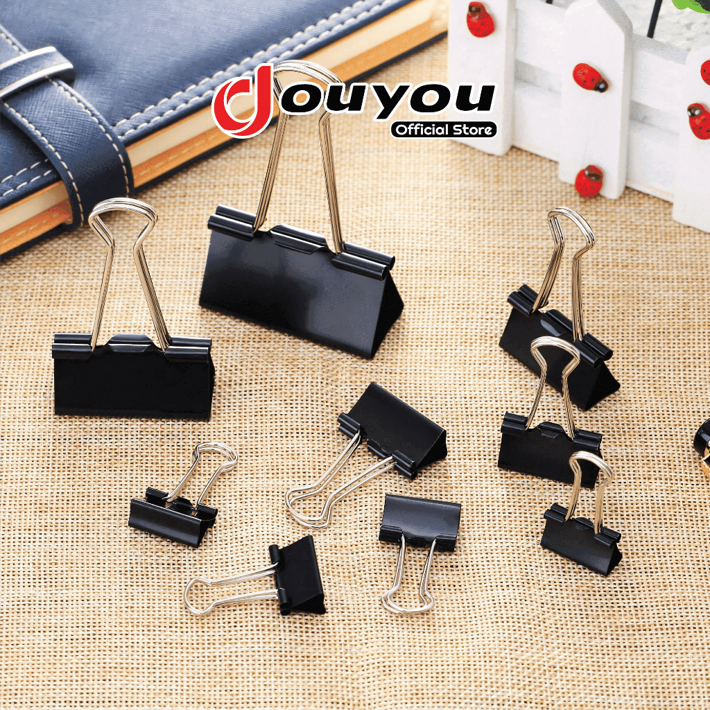 Jual Penjepit Kertas Binder Clip Hitam 19mm 32mm 51mm 1 Toples ...