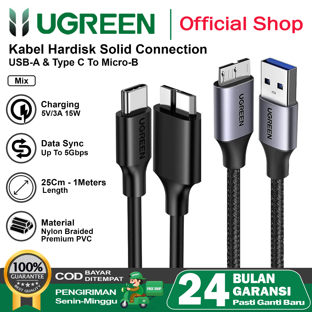 Jual Ugreen Kabel Data Hardisk Eksternal Usb A Dan Usb C To Micro B