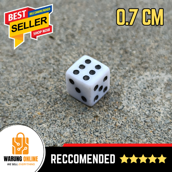 Jual [Isi 20 Pcs] Dadu 0,7 cm / Dice Putih Ukuran 7 mm / 0,7 cm ...