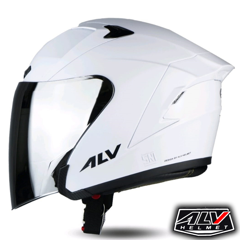 Jual Helm Alv Ultron Pro Grey Glossy Visor Silver Clear Helm Half Face Premium Pria Dan