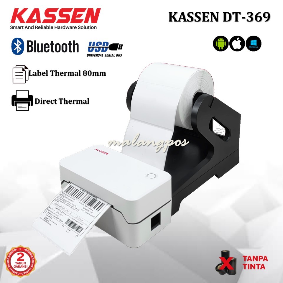 Jual Printer Bluetooth Kassen DT 369 Printer Label Thermal DT369 USB