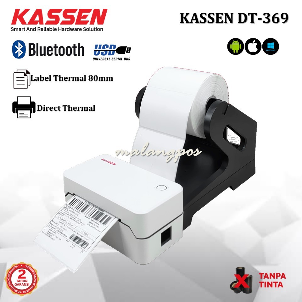 Jual Printer Bluetooth Kassen Dt Printer Label Thermal Dt Usb Bluetooth Mm Resi