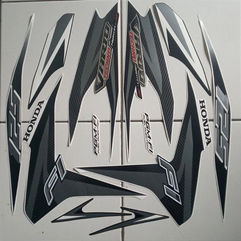 Jual Stiker Striping Motor VARIO TECHNO 125 2012 PUTIH Sticker Lis Body