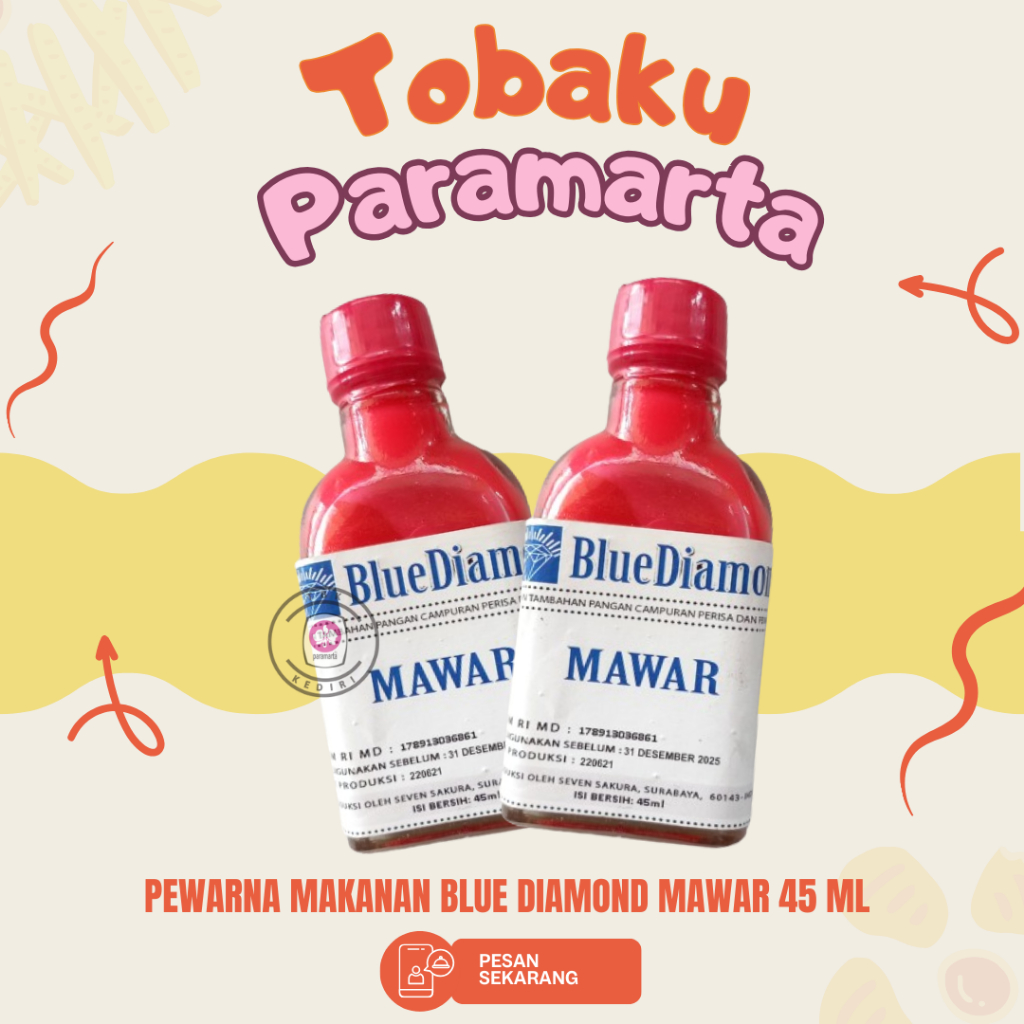 Jual PEWARNA DAN PERISA MAKANAN BLUE DIAMOND RASA MAWAR 45 ML / PEWARNA ...
