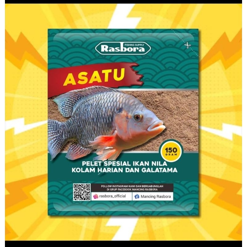 Jual Umpan Pelet Rasbora Asatu 150 Gram Spesial Ikan Nila Aroma Amis