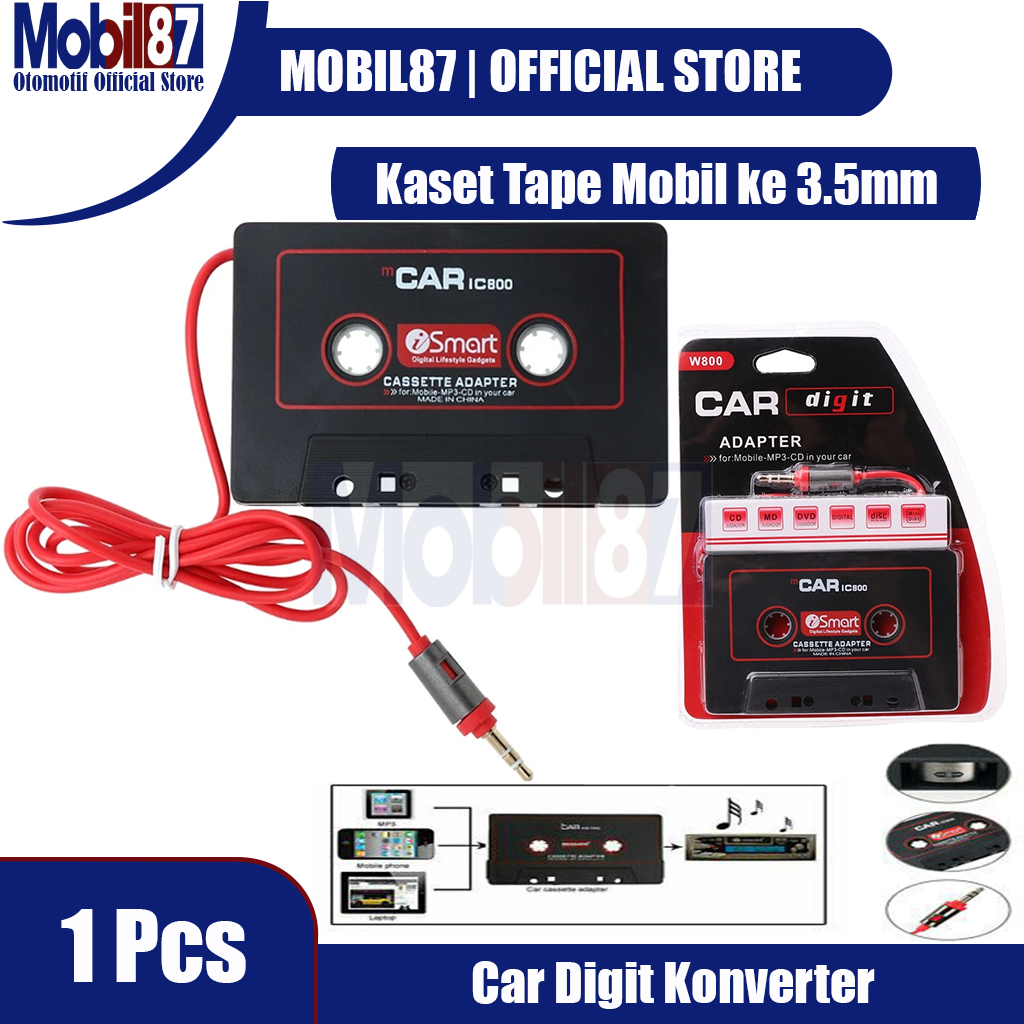 Tebru Car Cassette Adapter,Car Stereo Cassette Tape Adapter CD MD MP3 MP4  Player to 3.5mm Aux Audio for Mobile Phone, Tape Player