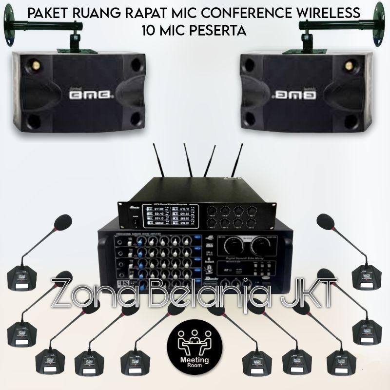 Jual PAKET SOUND SYSTEM RUANG RAPAT MIC CONFERENCE WIRELESS 10 MIC ...