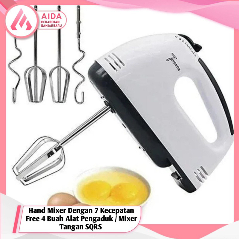 Jual Hand Mixer Dengan 7 Kecepatan Free 4 Buah Alat Pengaduk Mixer