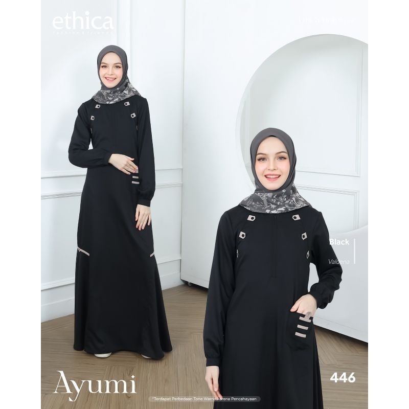 Jual GAMIS ETHICA AYUMI 446 Choco || Black || AYUMI TERBARU 2023 ...