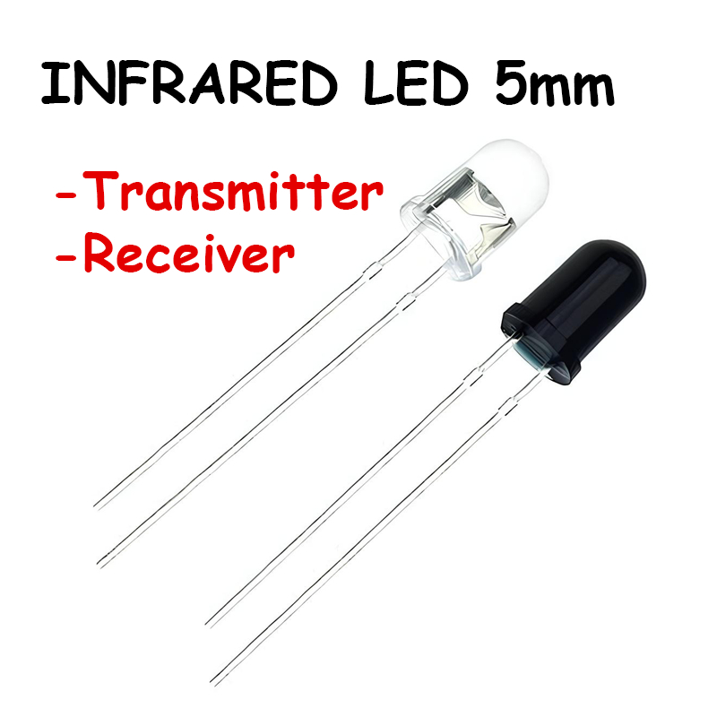 Jual LED Infrared IR Transmitter Receiver Emitter Clear Black 5mm