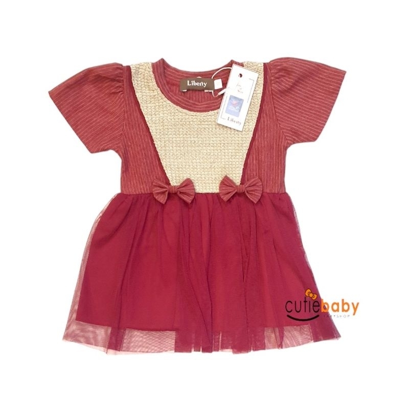 Jual CUTIE BABY LIBERTY TILLE RIBBON DRESS BAJU TERUSAN BAYI