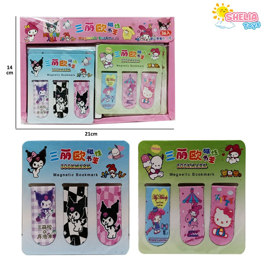 Jual PEMBATAS BUKU BOX MOTIF SANRIO 1 BOX ISI 36 LEMBAR = 1 LEMBAR ISI ...