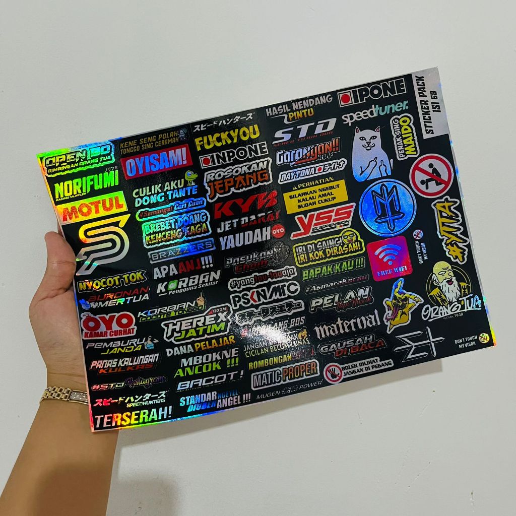 Jual Sticker Pack ISI 68 Sponsor Racing Laminasi Glossy | Shopee Indonesia