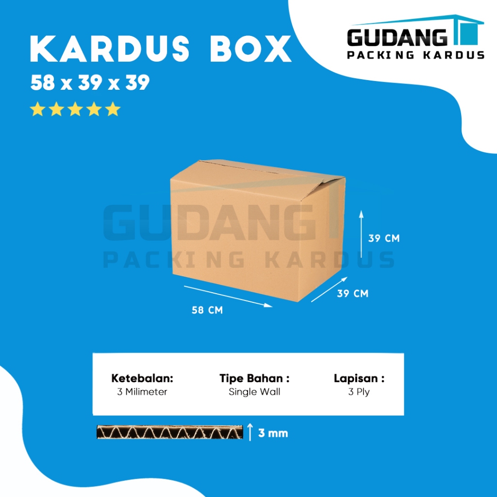 Jual Packing Kardus Karton Box Pindahan 58cm x 39cm x 39cm Box Polos ...