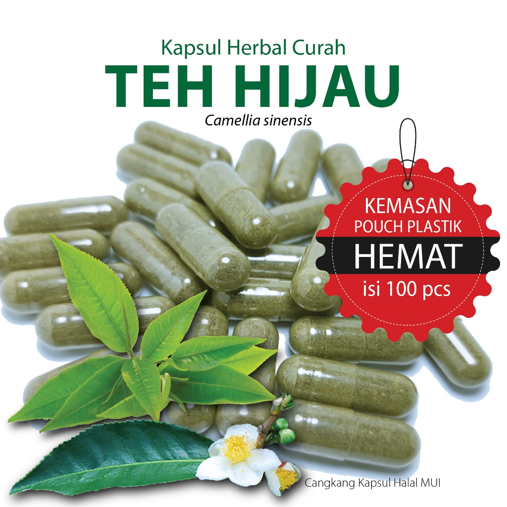 Jual Teh Hijau Kapsul Herbal Kemasan Hemat Isi 100 Pcs Shopee Indonesia 2464