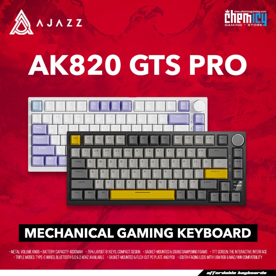 Jual Ajazz Ak820 GTS Pro 75% Triple Connection Mechanical Gaming ...