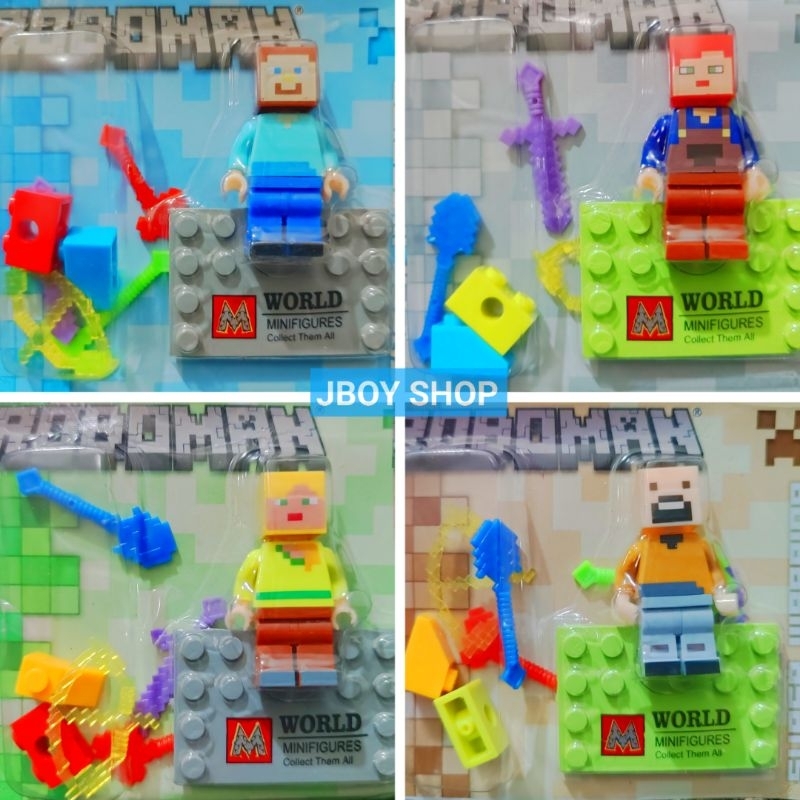Jual 4 SET BALOK SUSUN FIGURE MINECRAFT TERMURAH / BUILDING BRICK BALOK ...