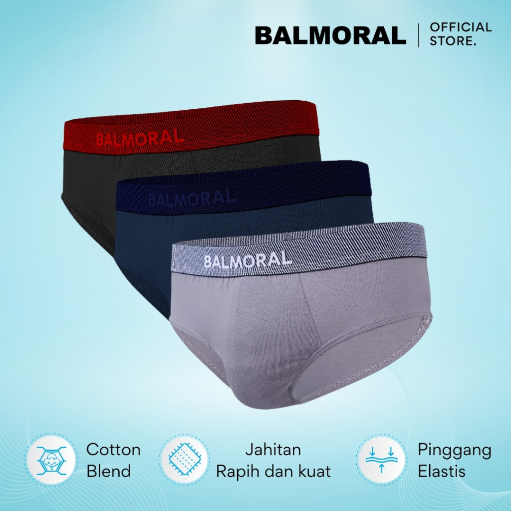 Jual BALMORAL Daily Celana Dalam Pria 3 Pcs Cotton Blend Underwear Men