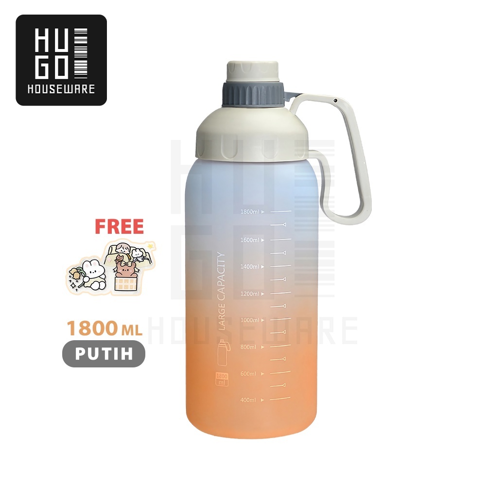 Jual HUGO Botol Minum Bening Besar Jumbo 1800 ml ready 3 warna | Shopee ...