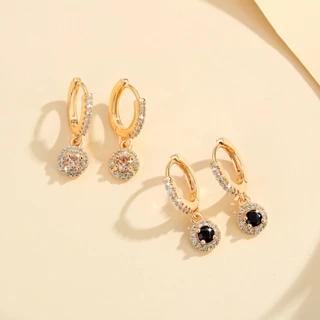 Lanme Jewelry Anting Titanium Anti Karat Berlian Lapis Emas Wanita Korea Perhiasan Aksesoris LM312