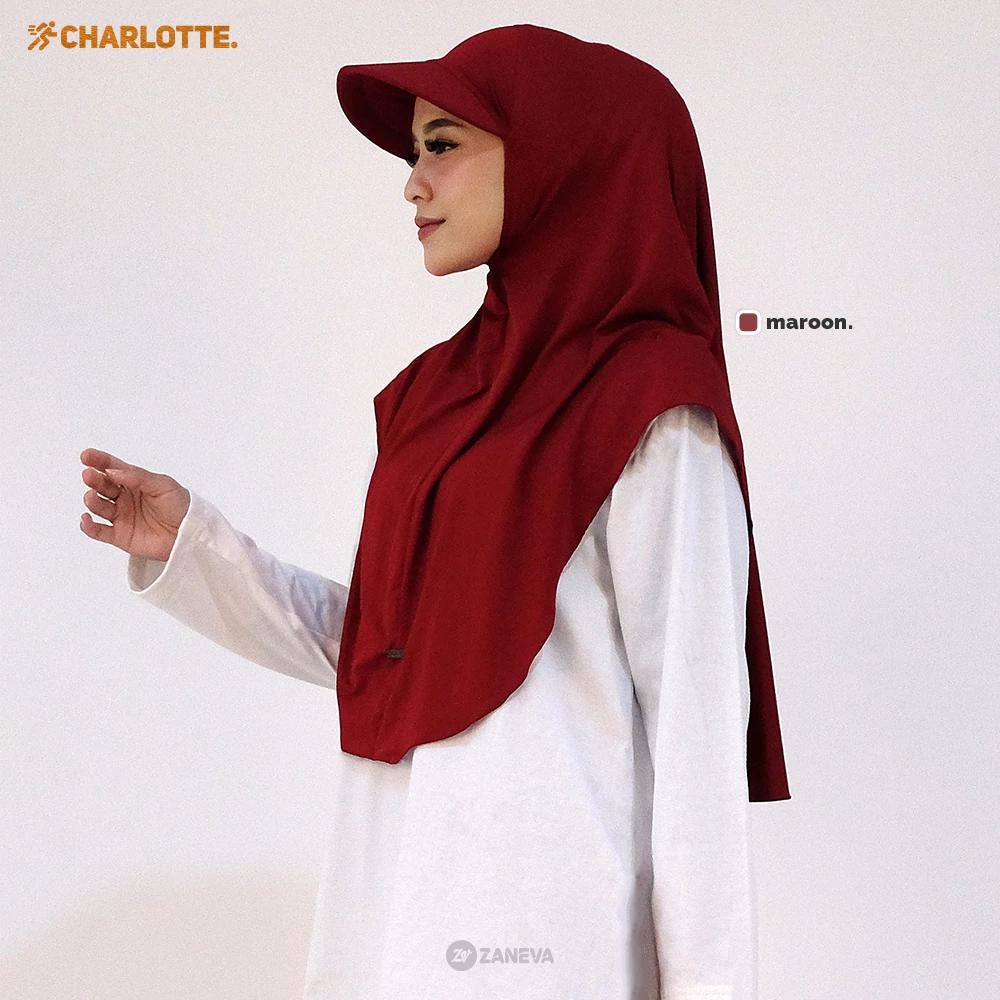 Hijab Instan Topi Sport Charlotte dan Hijab Olahraga Terbaru oleh Zaneva