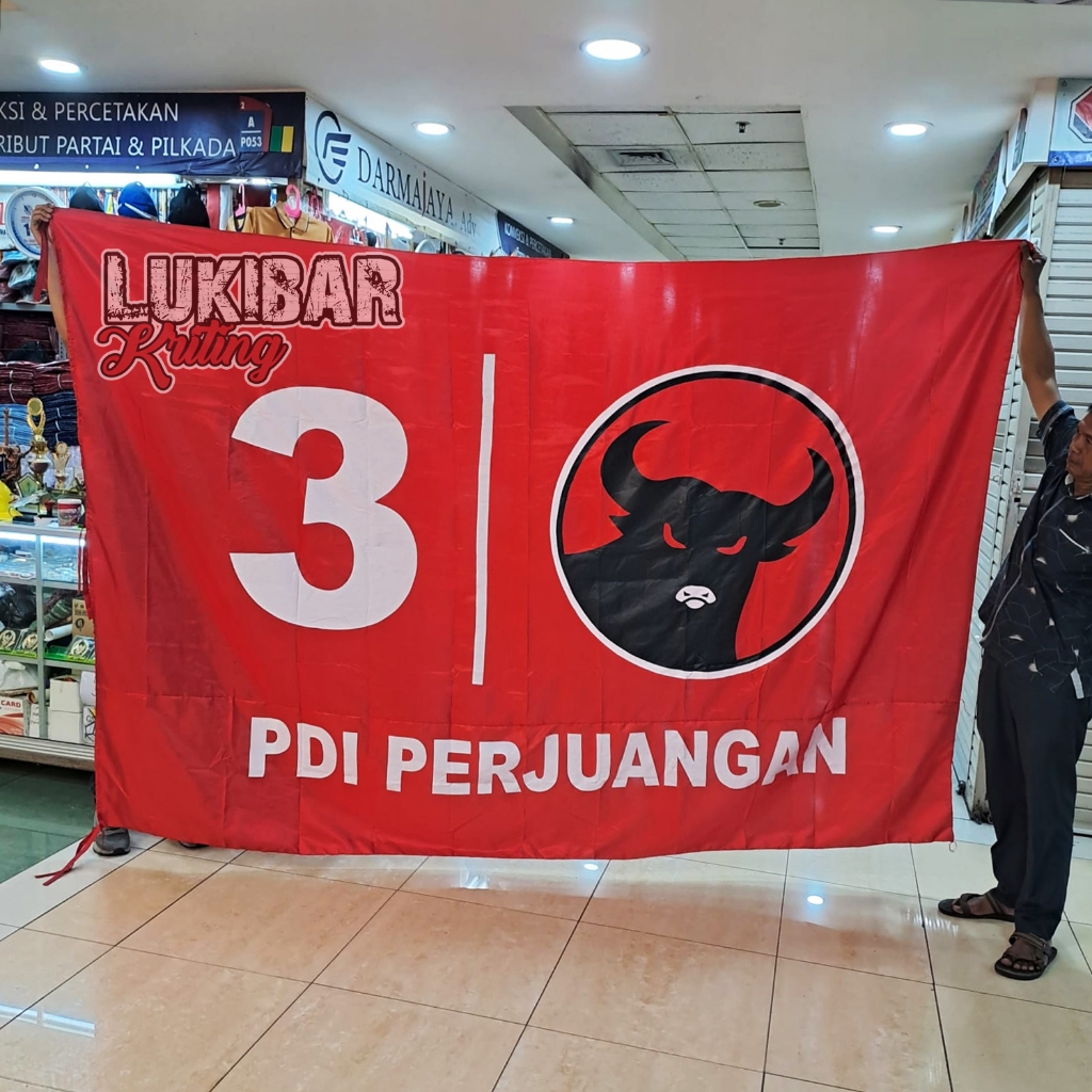 Jual Bendera Partai Pdi Perjuangan Ukuran 2x3 Meter Shopee Indonesia