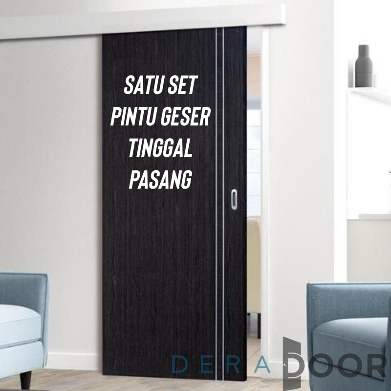 Jual Satu Set Pintu Sleding Varian Hitam | Satu Set Pintu Geser Tinggal