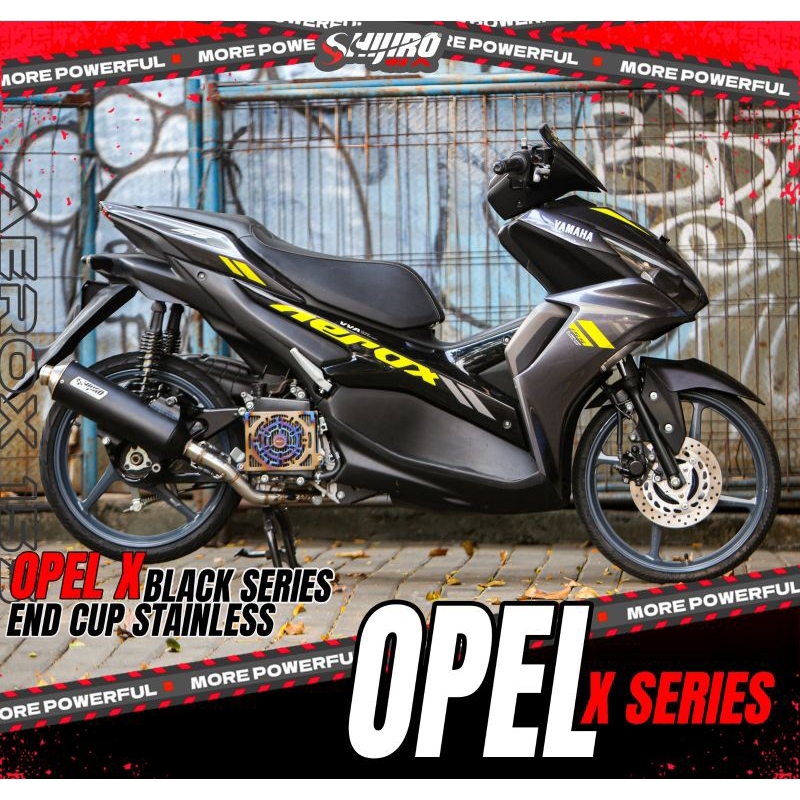 Jual Knalpot STD RACING Shijiro type NEW OPEL X-BLACK for AEROX N-MAX ...