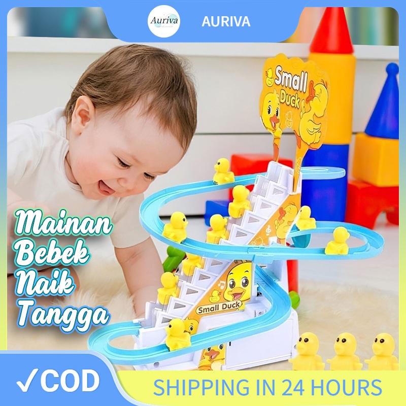 Jual AURIVA READY STOCK Mainan Bebek Naik Tangga Mini Perosotan Bebek ...