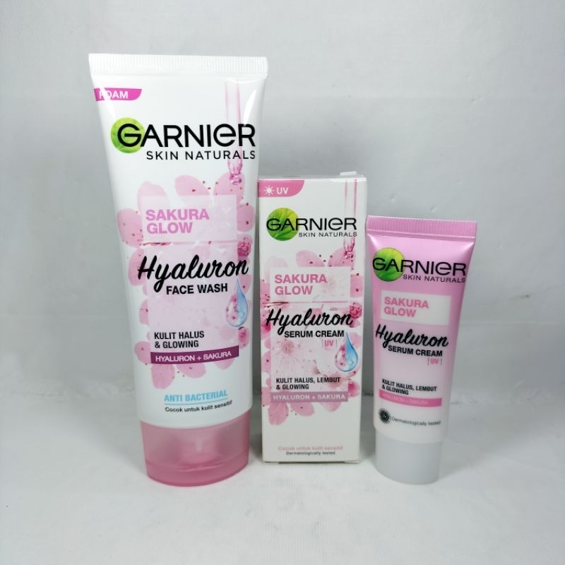 Jual Paket Garnier Sakura Glow(Face wash+Serum Cream) Shopee Indonesia