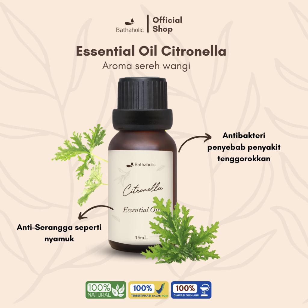 Jual Bathaholic - Citronella Essential Oil Aromatherapy Pengharum ...