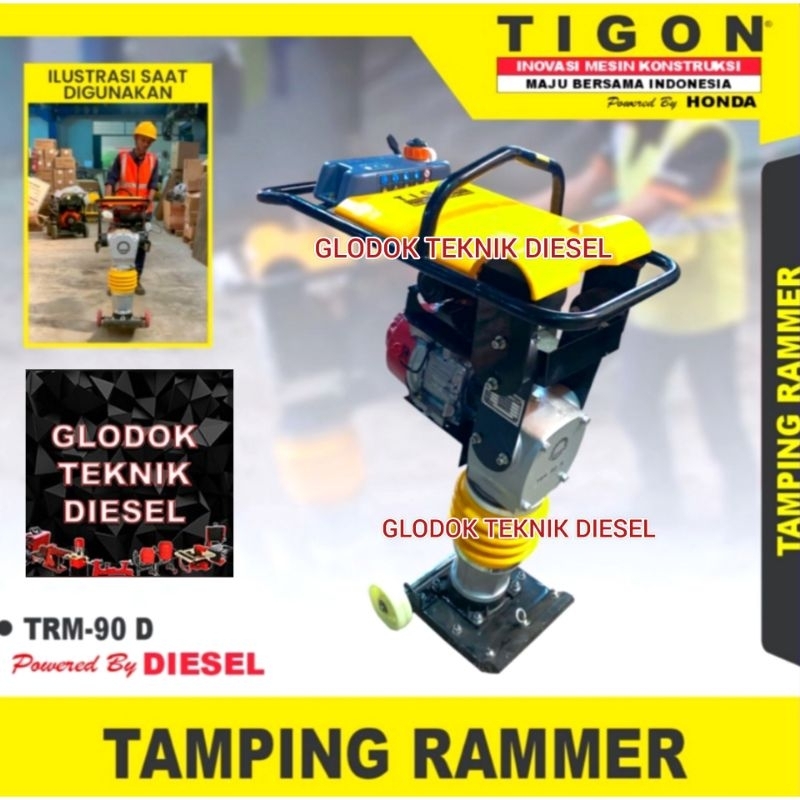 Jual Tamping Rammer Stamper Kuda Tigon TRM 90 D + Diesel 5 HP Shopee