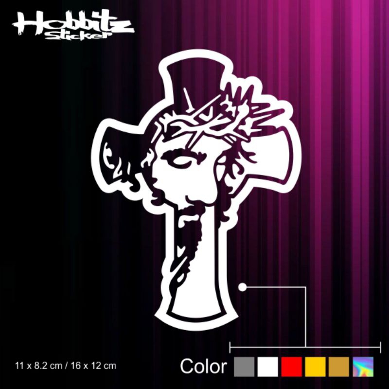 Jual CUTTING STICKER ROHANI KRISTEN JESUS CROSS REFLEKTIVE HOLOGRAM ...