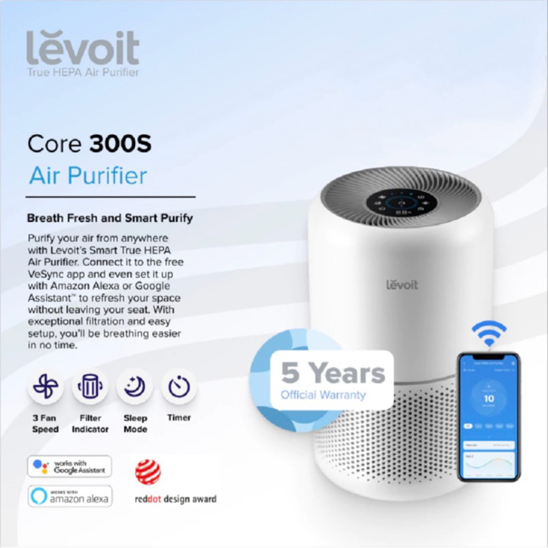 Jual Levoit Core 300S VeSync True HEPA H13 Air Purifier Smart Wifi