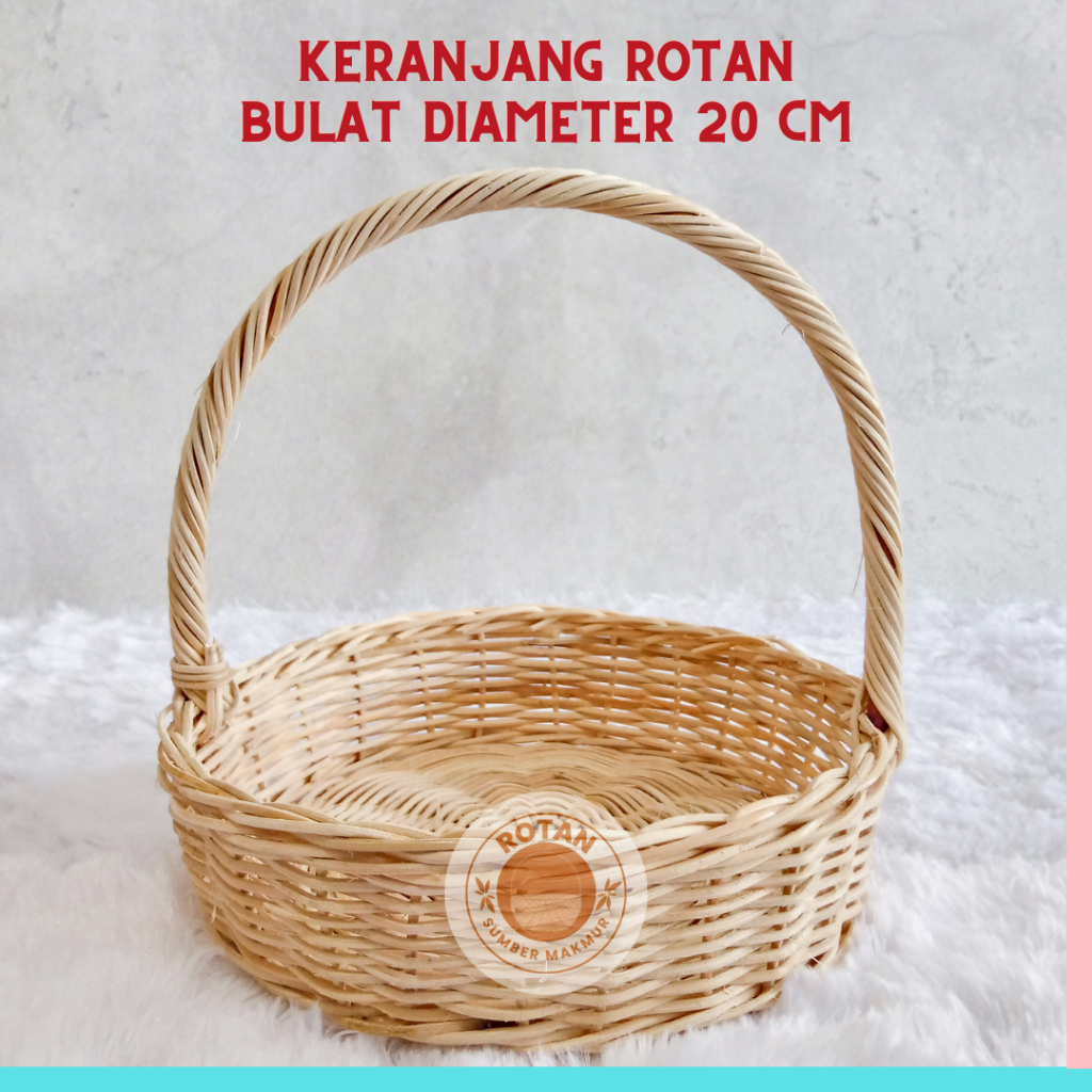 Jual READY INSTAN !! Keranjang Rotan Bulat D20 Kualitas Terbaik ...