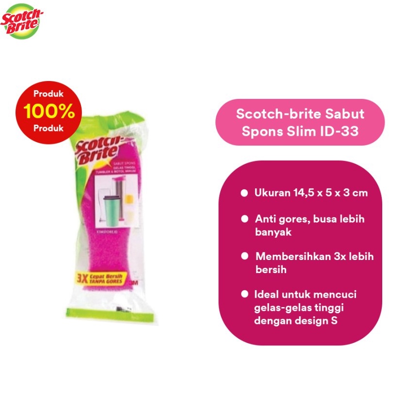 Jual Sabut Spons Cuci Piring Slim Scotch Brite ID33 | Shopee Indonesia