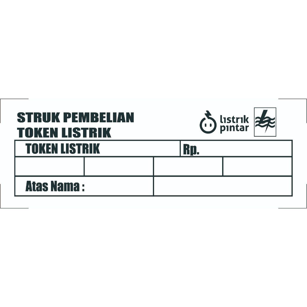 Jual Struk pembelian token listrik * Bahan HVS 70 Grm * Isi 100 lembar ...