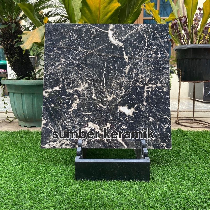Jual Granite lantai 60x60 Viyola black / Garuda tile/ glossy/ GS69MF9D