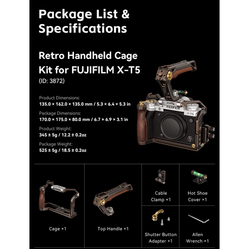 Jual SmallRig Retro Handheld Cage Kit for FUJIFILM X-T5 XT5 Camera ...