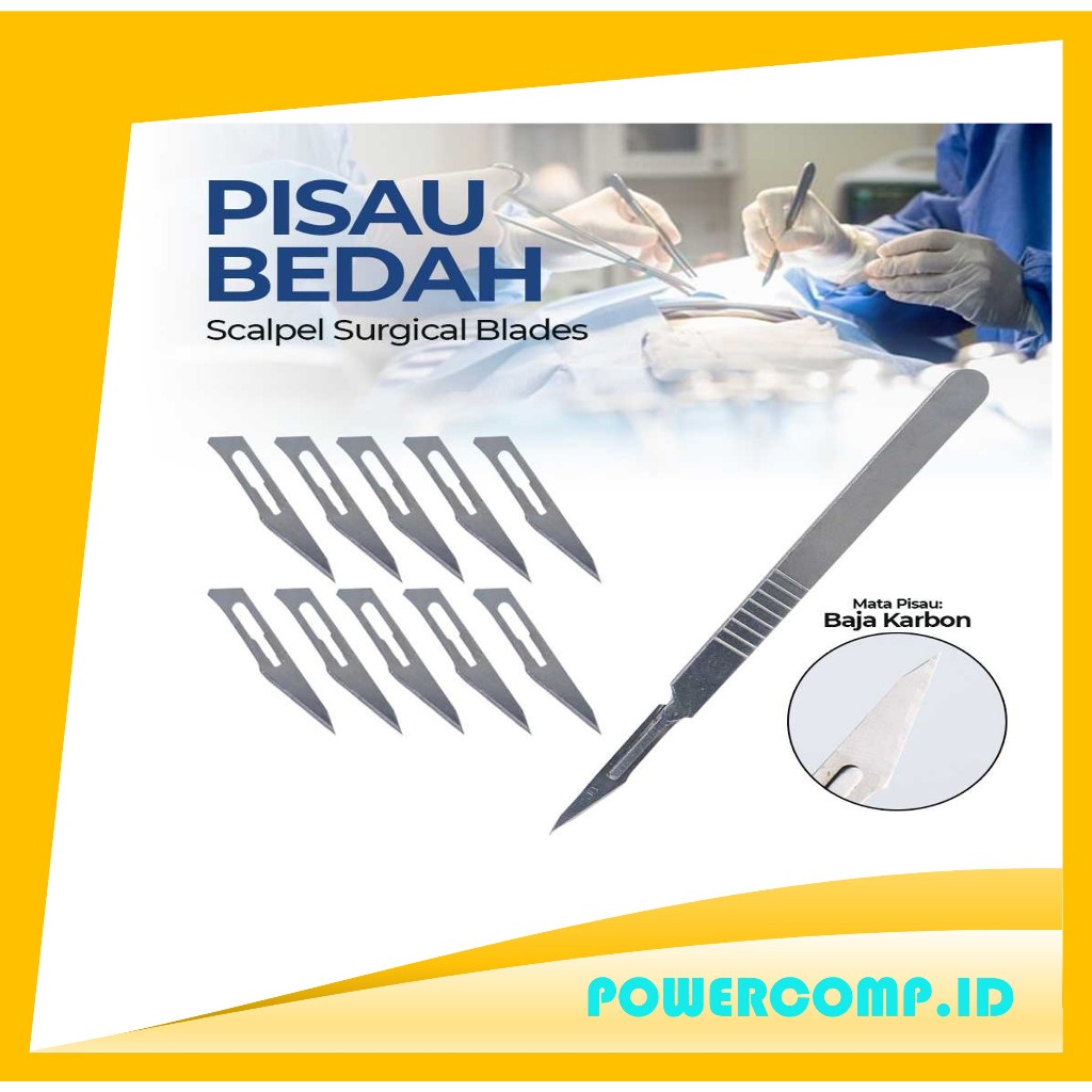 Jual Pisau Bedah Scalpel Surgical Blades 10 PCS Number 11 Metal Scalpel ...