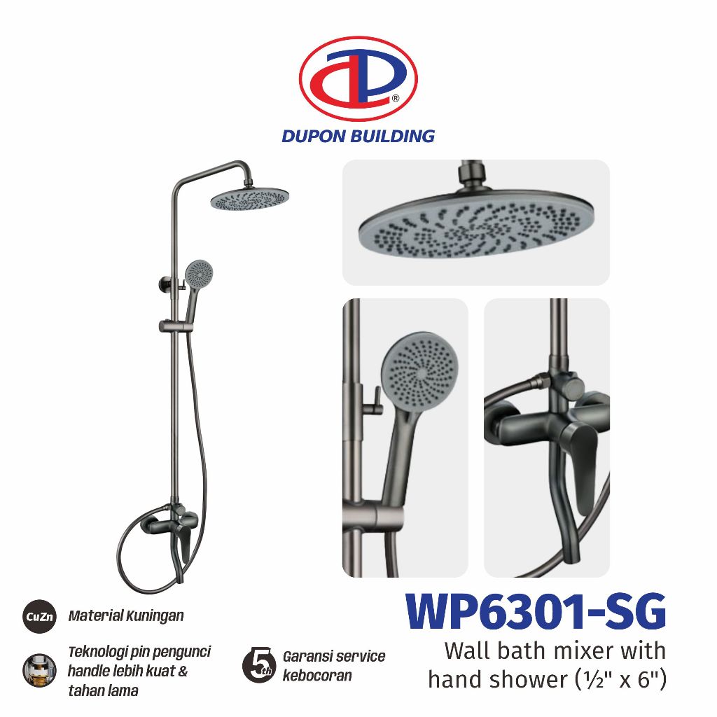 Jual Dupon Rain Shower Set Shower Column Shower Tiang Set Panas Dingin Kamar Mandi Wp6301 Sg 