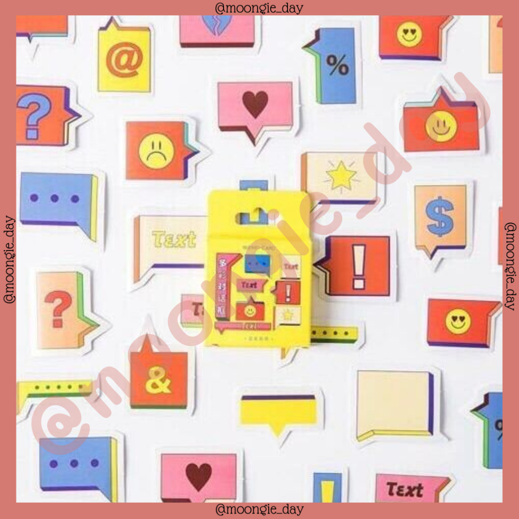 Jual 45-46 PCS/BOX STIKER KERTAS TEMA COLORFUL DIALOG SIGN TEXT SMILEY ...