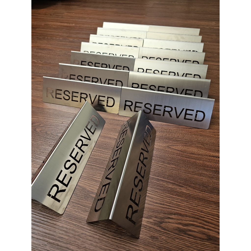 Jual Reserved Table Sign Bahan Stainlees Still Atau Plat Besi | Tulisan ...