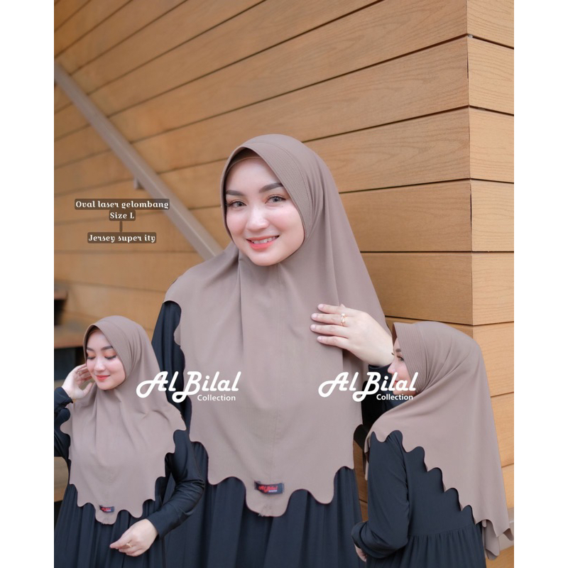 Jual Hijab Jilbab Gelombang Oval Lasercut Ori Albilal Bergo Al Bilal ...