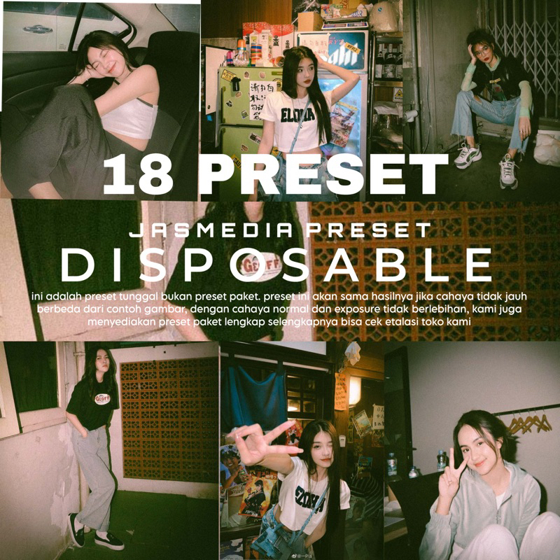 Jual 18 PRESET LIGHTROOM DISPOSABLE AESTHETIC PREMIUM PRESET (iOS & ANDROID) BEST SELLER