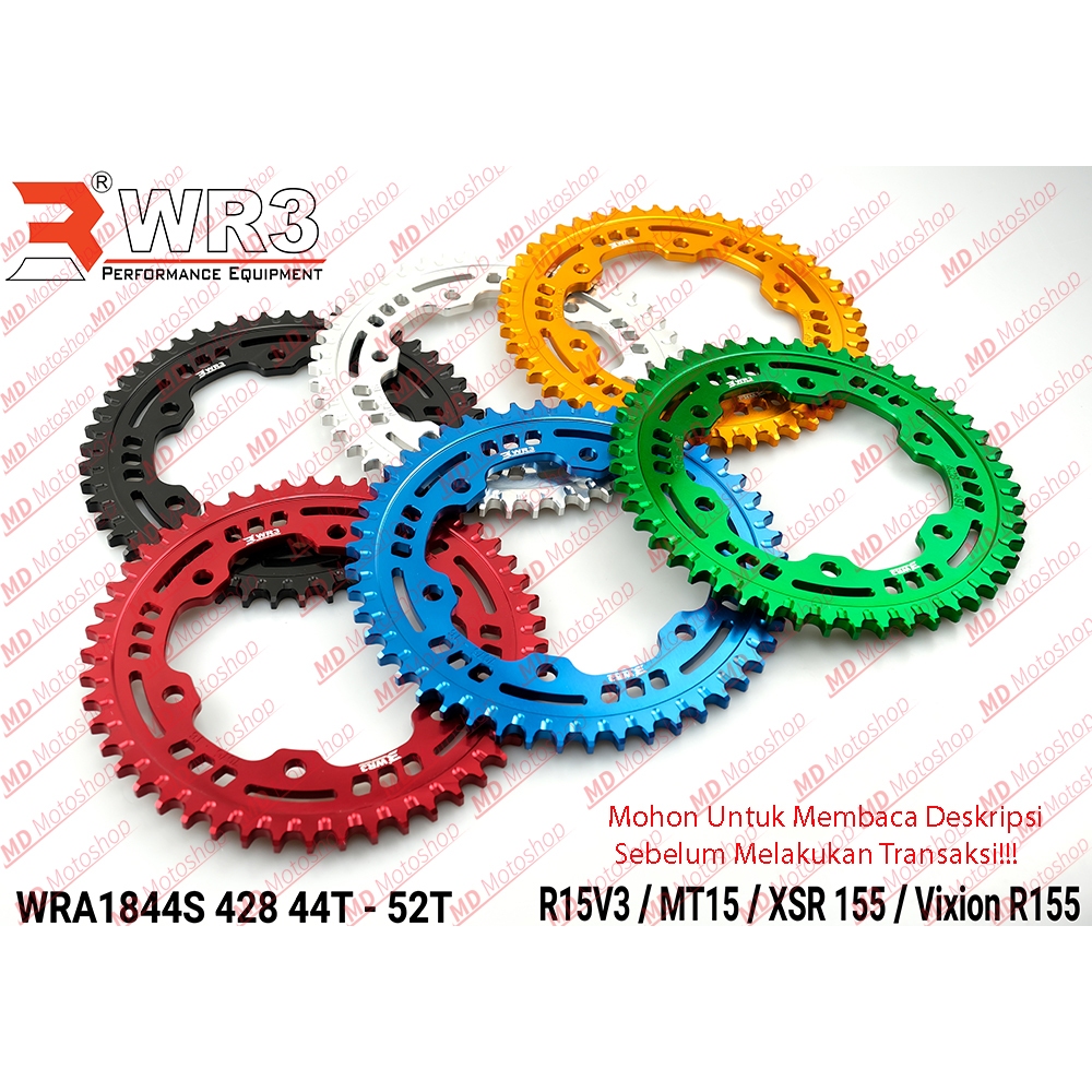Jual Gear Racing WR3 WRA1844S - 428 43T - 49T, 52T R15 V3 / MT15 / XSR ...
