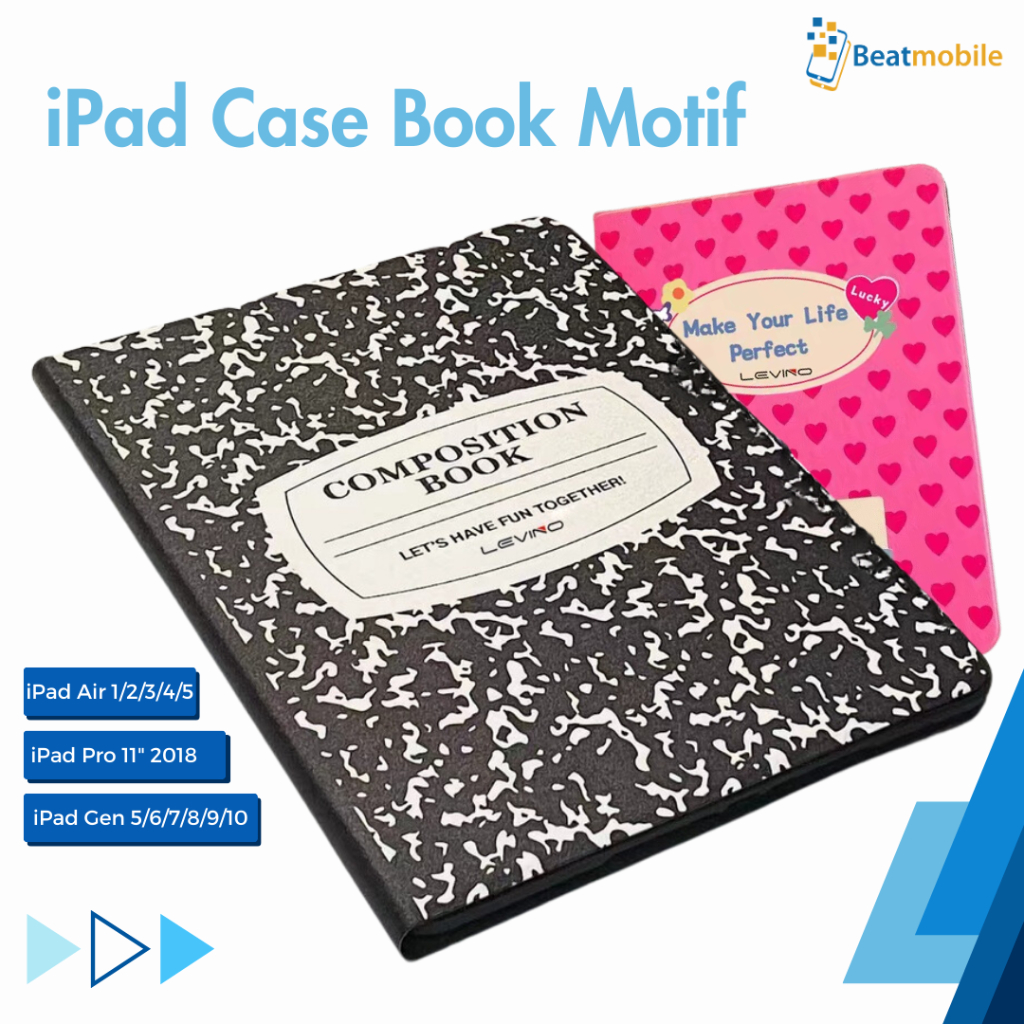 Jual Levino iPad Case Notebook Design Include Pen Holder For Ipad Gen